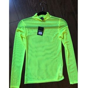 Neon mesh turtleneck